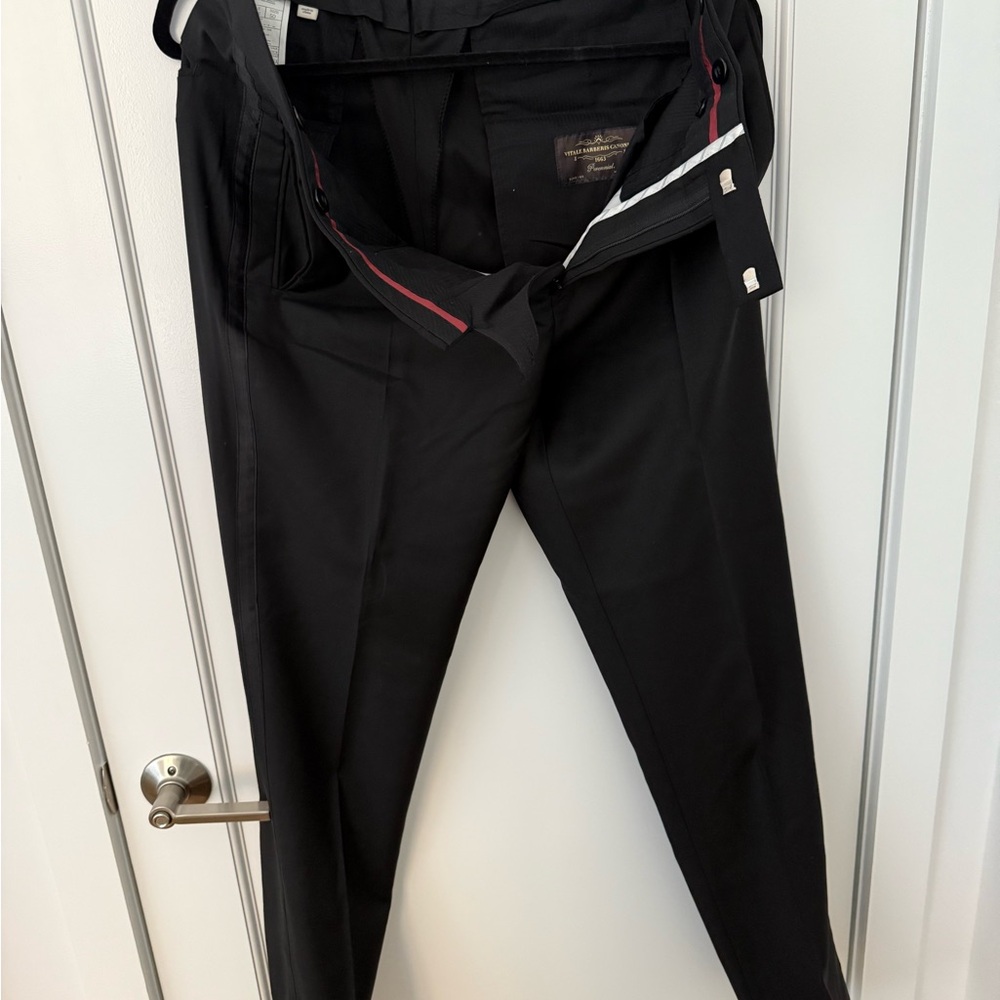 Men's Black SuitSupply Tuxedo Pants